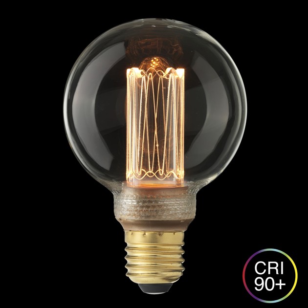 UNI-K glob 80mm klar E27 3,5W 1800K dimbar